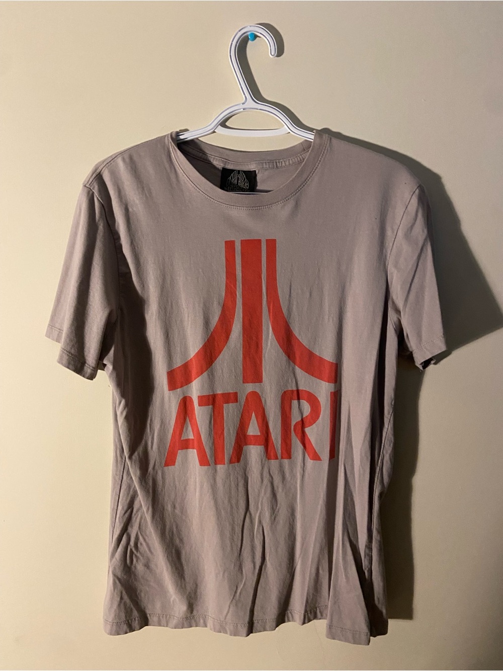 Classic Logo Short Sleeve Tee in Light Gray with Red Print
